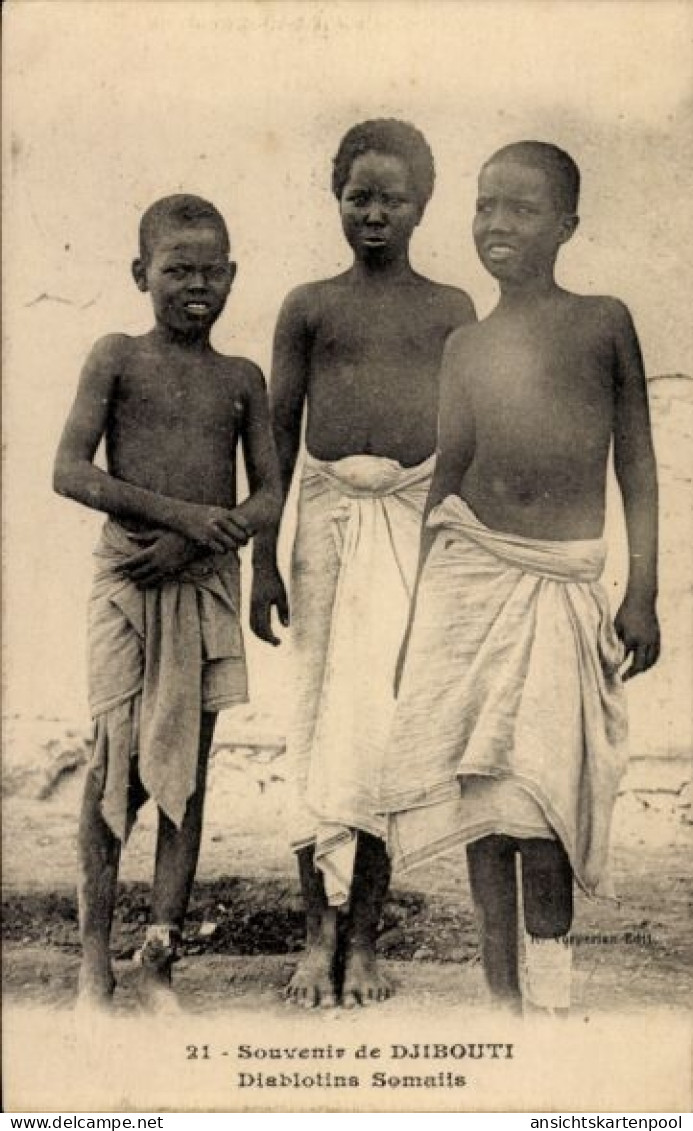CPA Djibouti Dschibuti, Diablotins Somalis, Jungen
