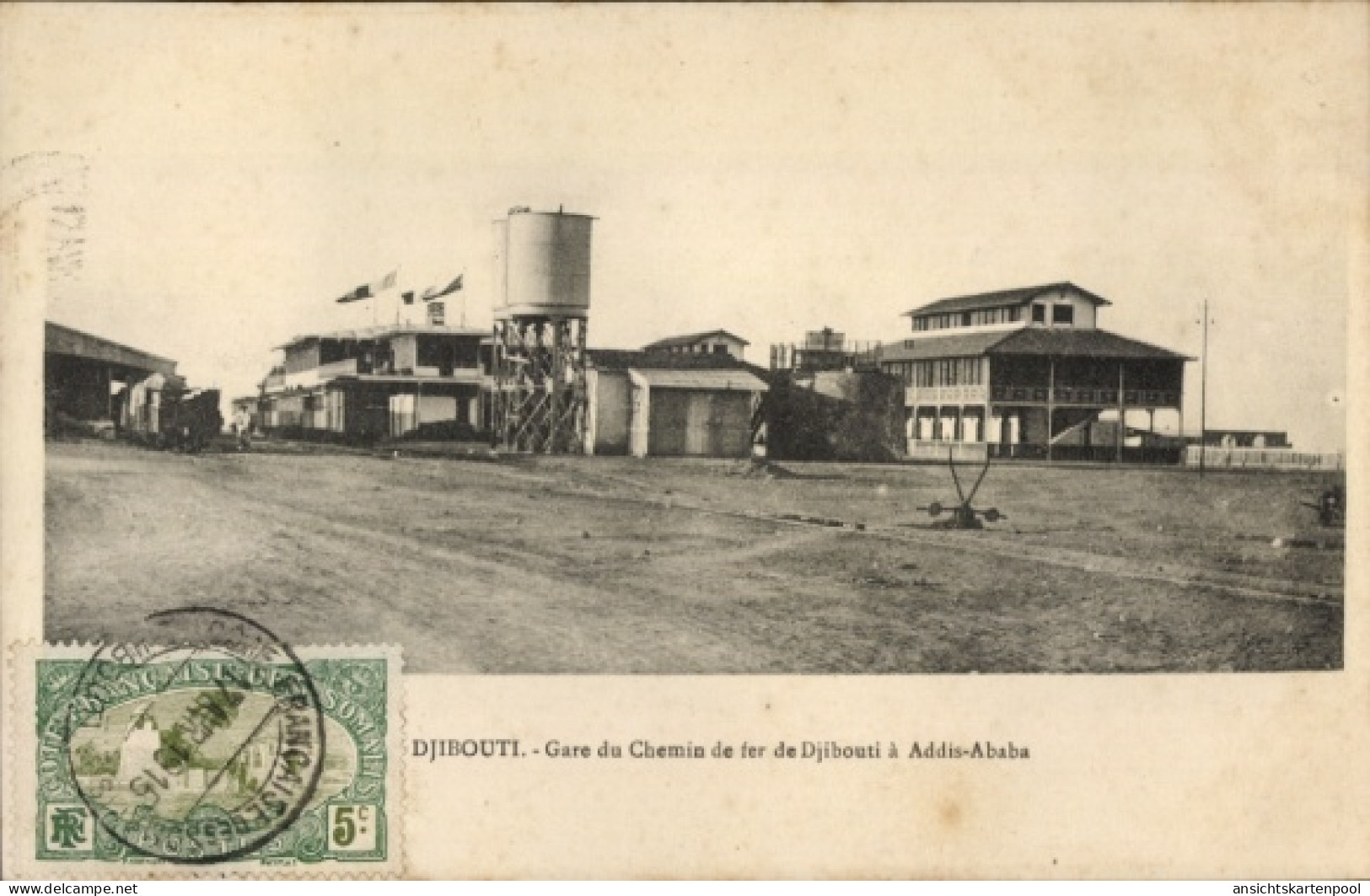 CPA Djibouti Dschibuti, La Gare, Bahnhof