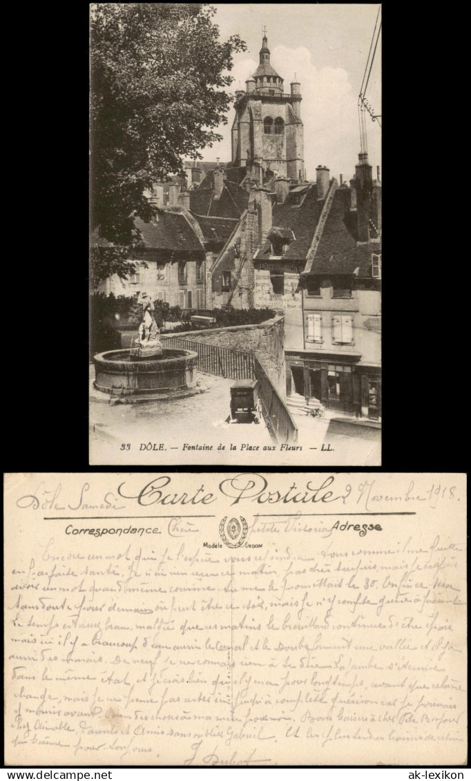 CPA Dole DÔLE Fontaine de la Place aux Fleurs 1918