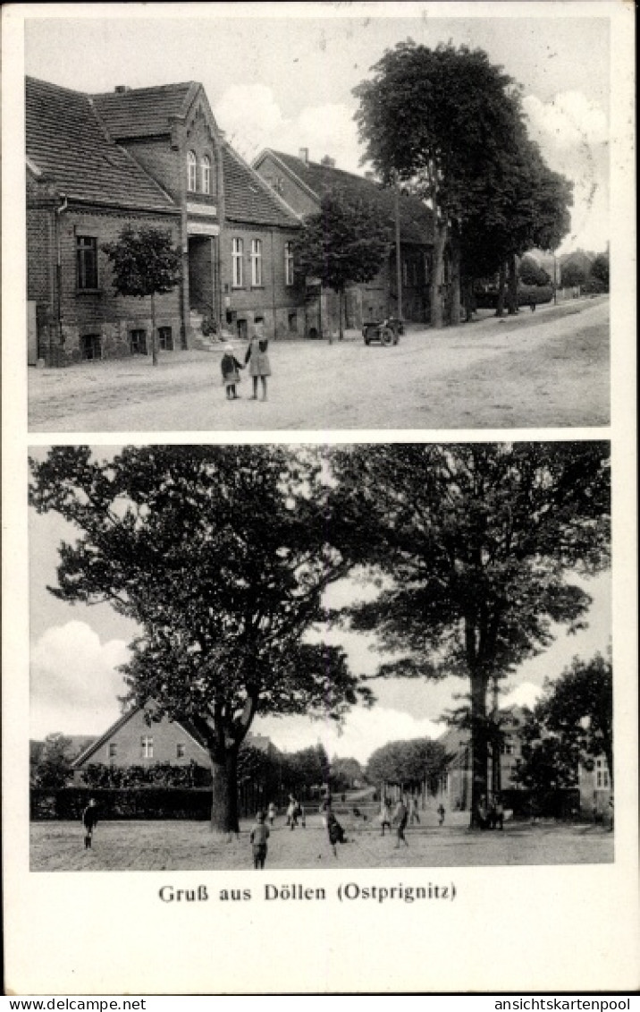 CPA Döllen Gumtow Prignitz, Straßenpartien, Kinder