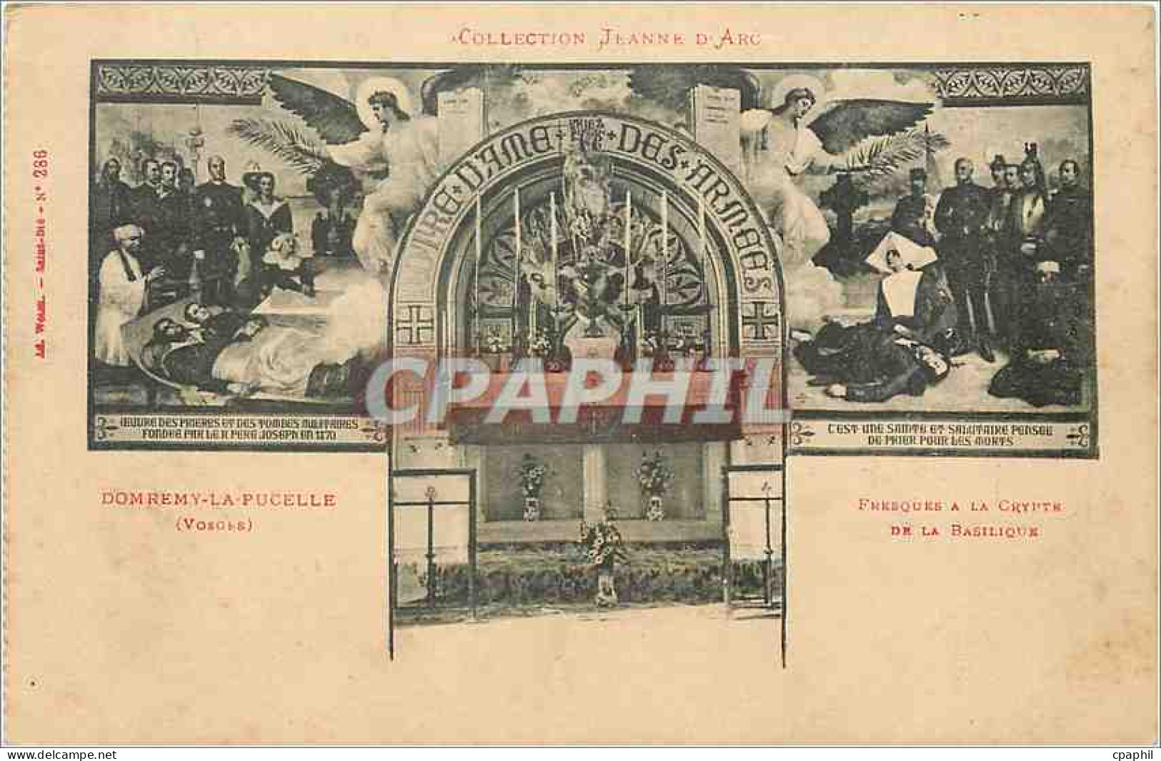 CPA Domremy la Pucelle Vosges Fresques de la crypte de la basilique