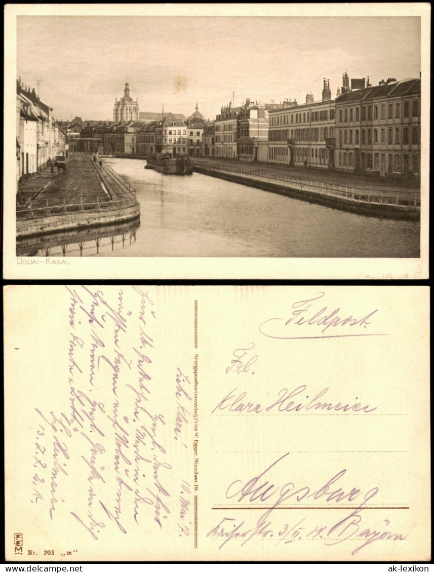 CPA Douai Dowaai DOUAI-KANAL 1917   Feldpost gelaufen