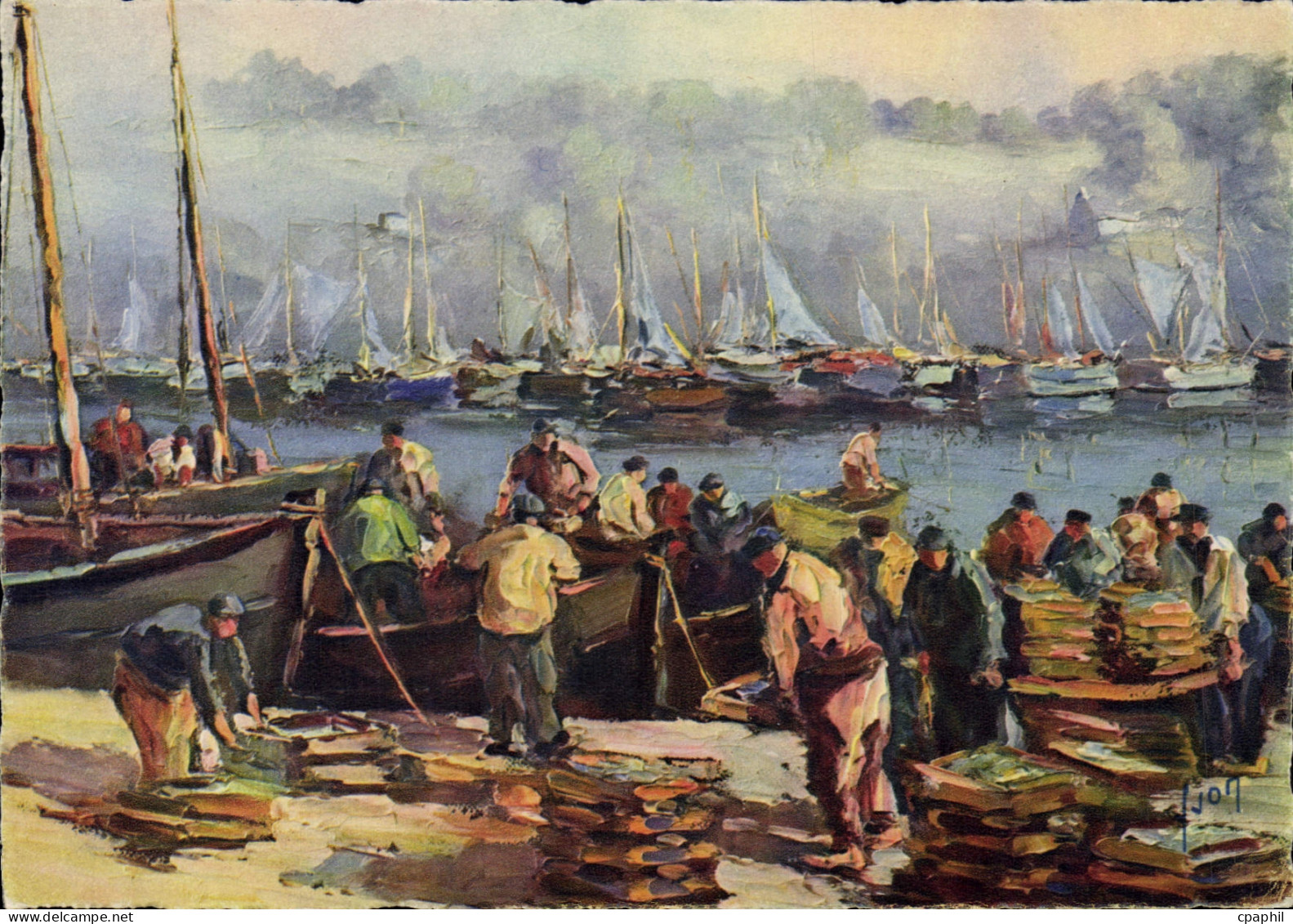 CPA Douarnenez Finistere les Filets bleus
