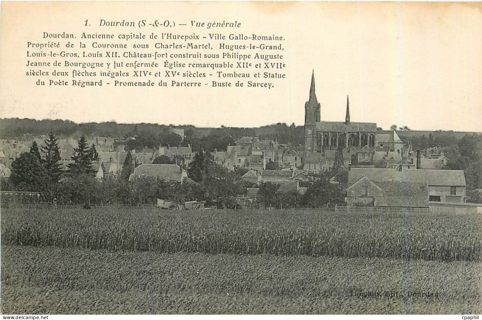 CPA Dourdan S et O Vue generale