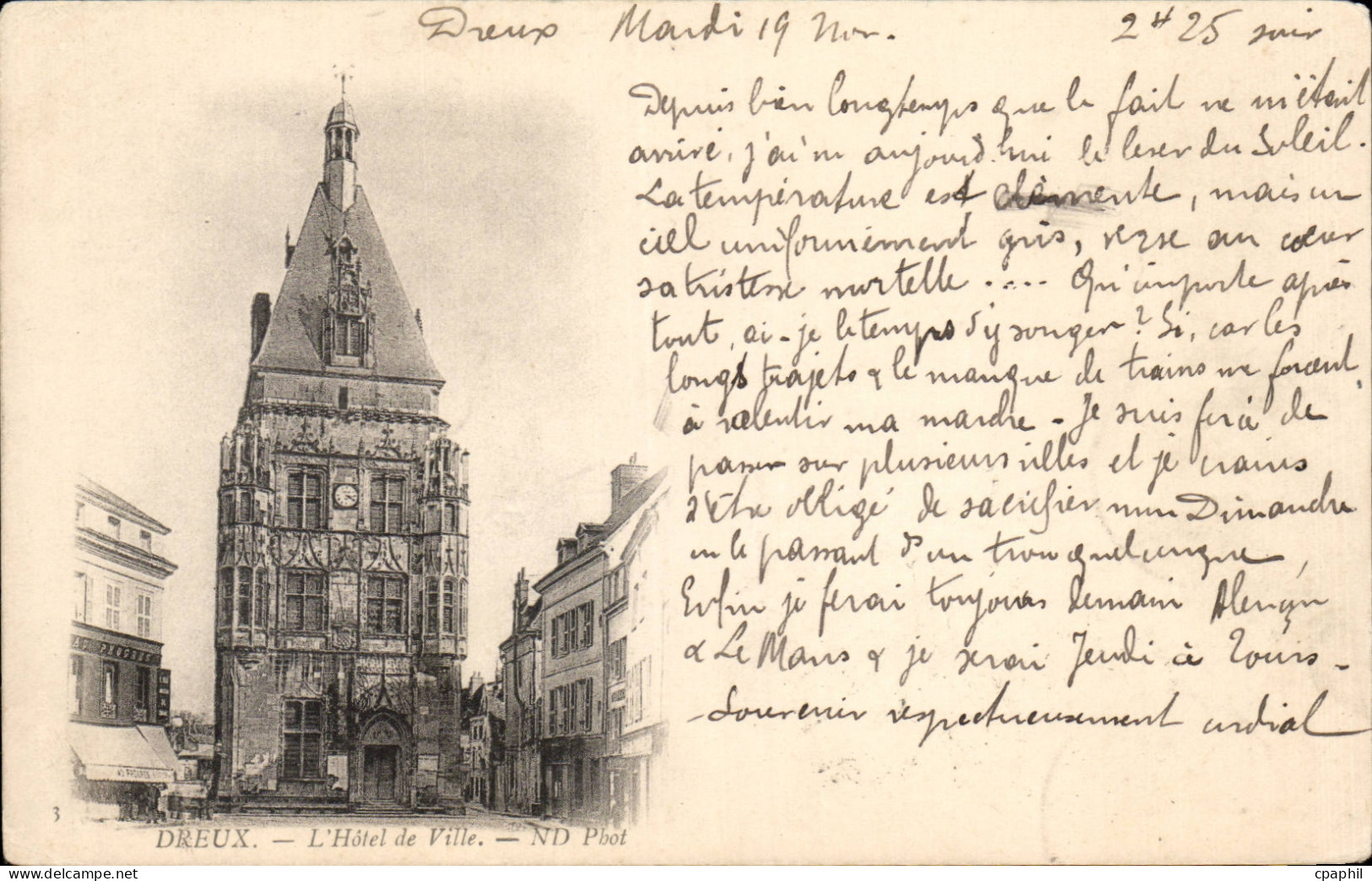 CPA Dreux L'hotel de ville