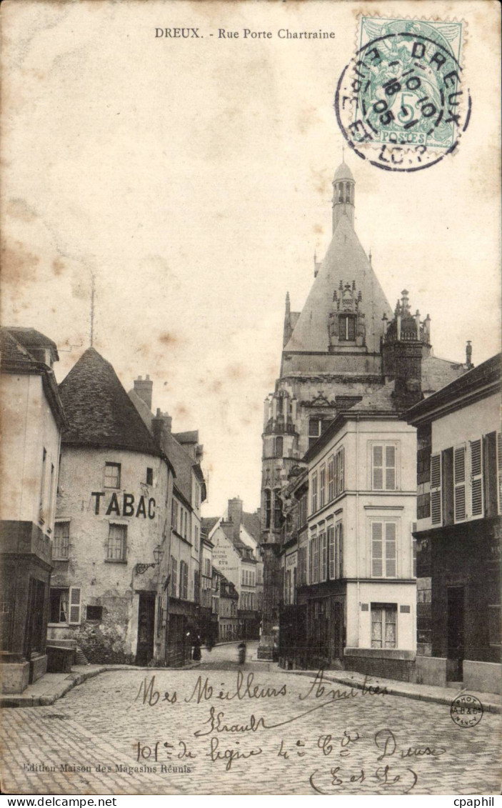 CPA Dreux Rue porte Chartraine