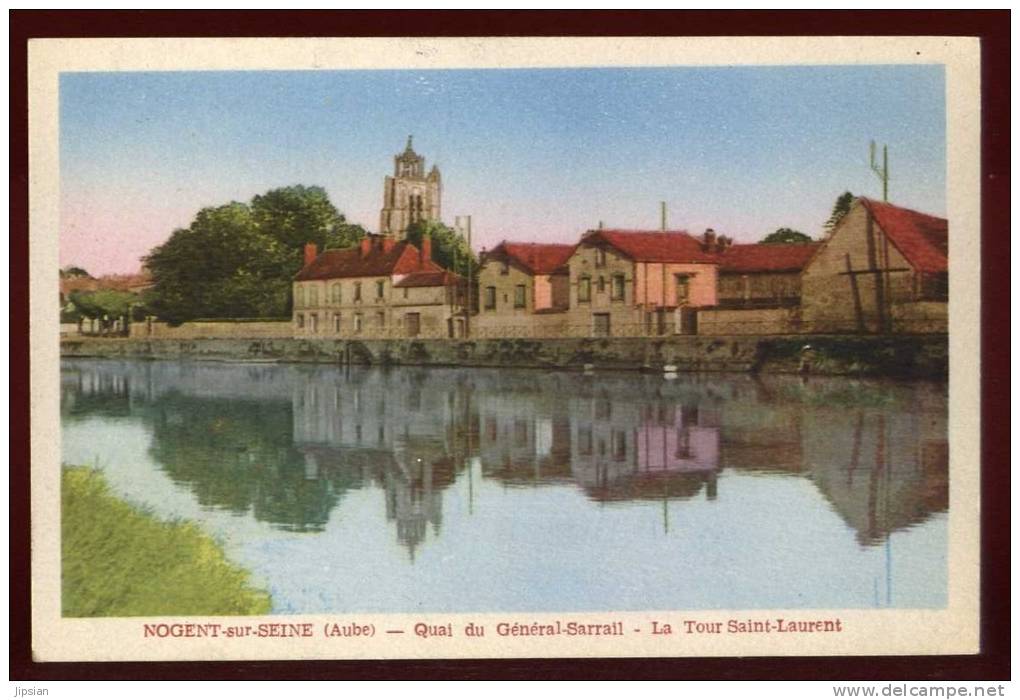 Cpa  du 10  Nogent sur Seine  Quai du général Sarrail  la tour Saint Laurent    STM6