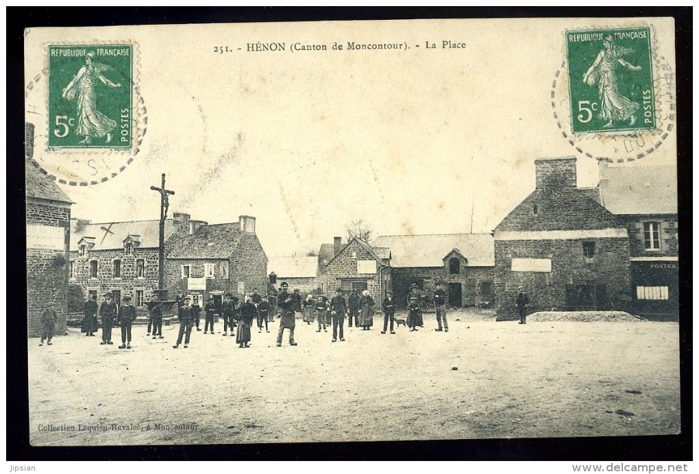 cpa du 22 Hénon la place      ..... canton de   Moncontour   DPTY1