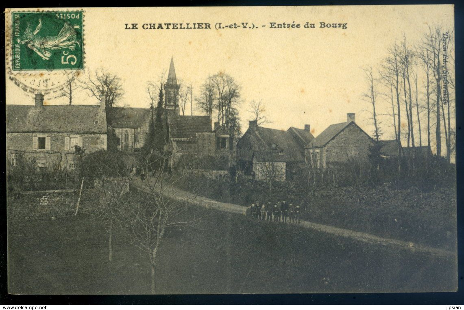 cpa  du 35 Le Chatellier --  entrée du Bourg    FEV26-19