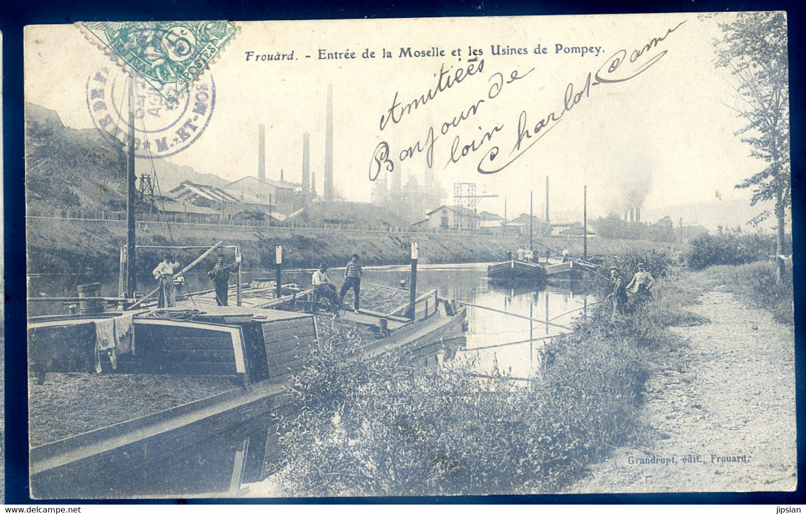 cpA du 54  Frouard entrée de la Moselle et les Usines de Pompey     SPT21-13