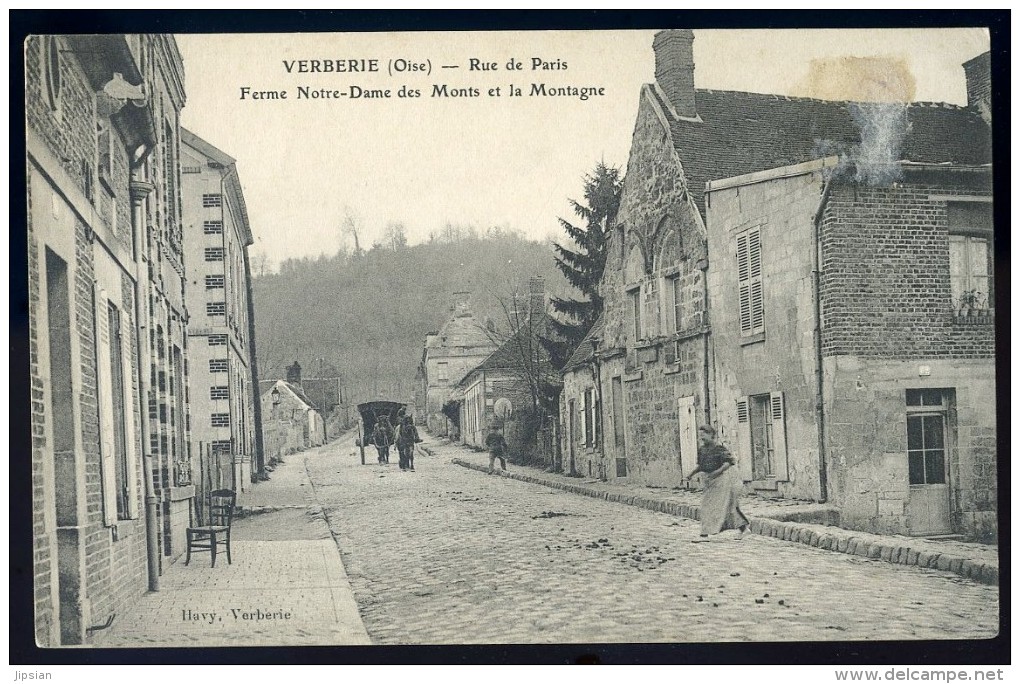 cpa du 60  -- Verberie  - rue de Paris - Ferme notre dame des Monts et la Montagne  OCT10