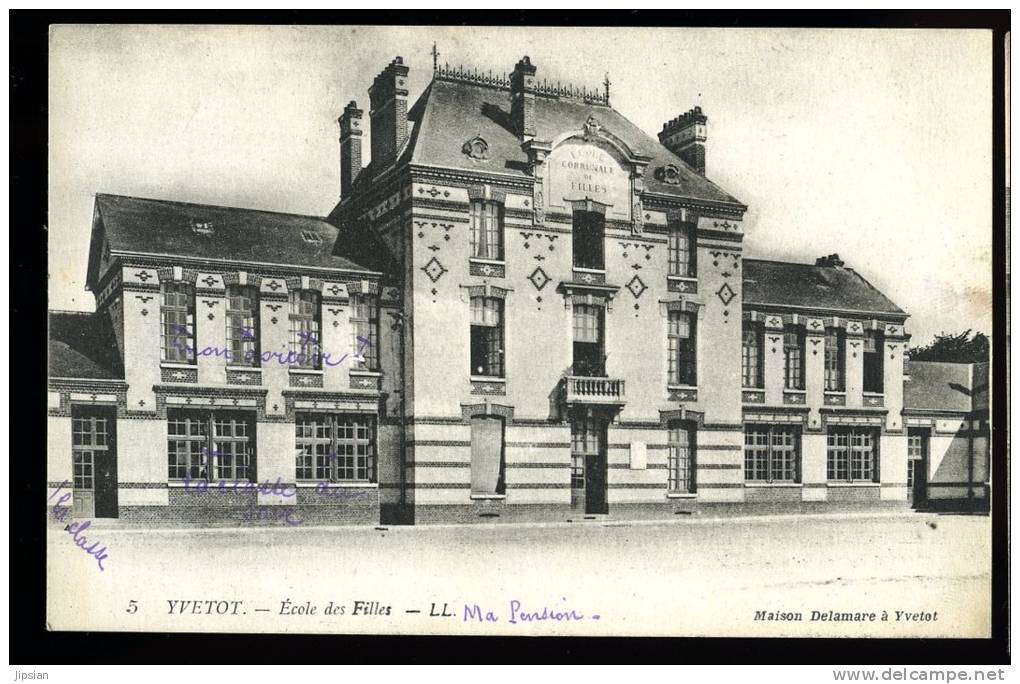 cpa  du  76  Yvetot  école des Filles    PUO1