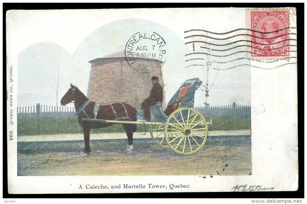 cpa du Canada Quebec , A Calleche and Martello Tower  JA15 65