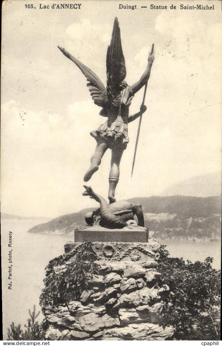 CPA Duingt Statue de Saint Michel