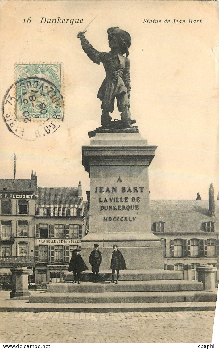 CPA Dunkerque Statue de Jean Bart