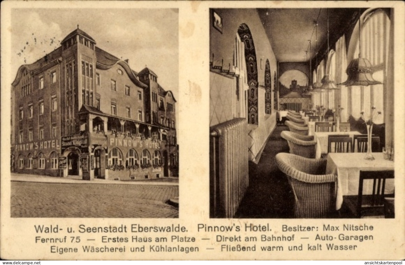 CPA Eberswalde im Kreis Barnim, Pinnow's Hotel, Innenansicht