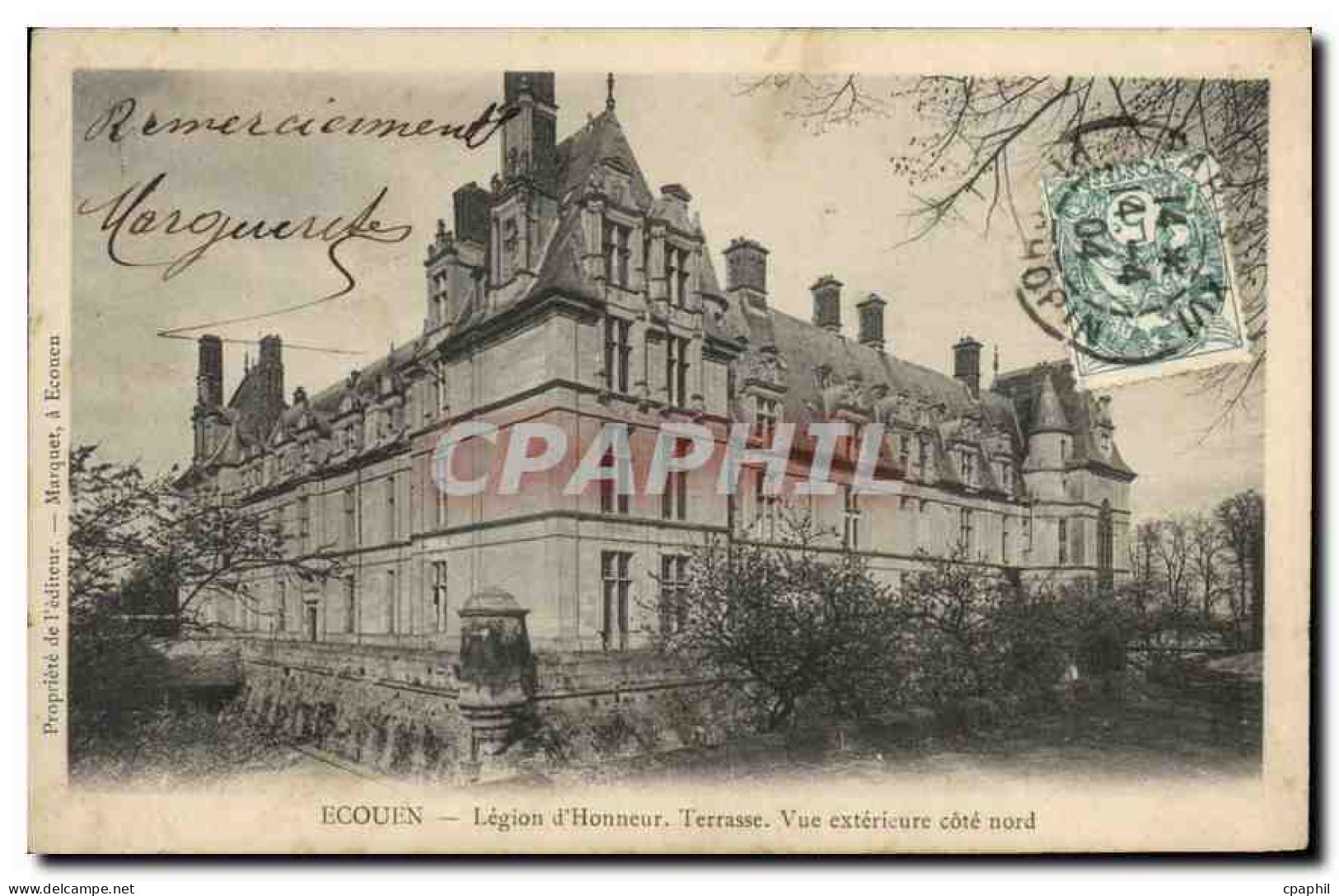 CPA Ecouen Legion d'Honneur Terrase Vue exterieure cote nord