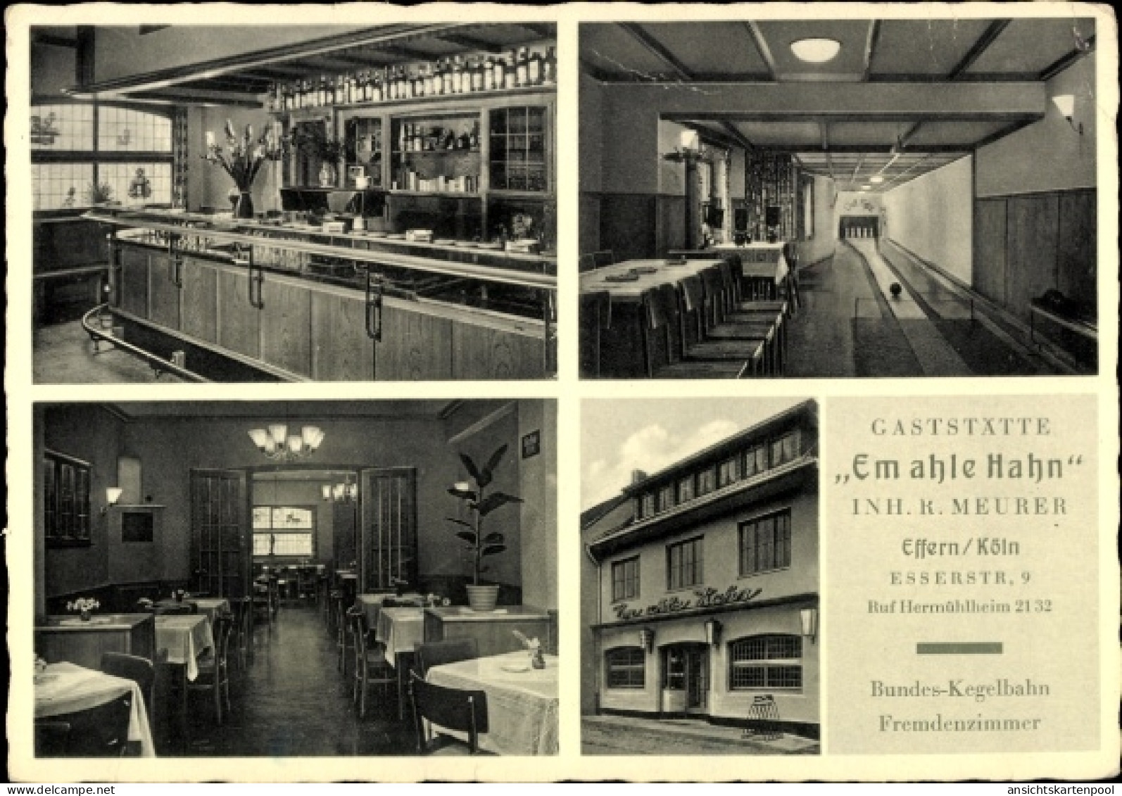 CPA Efferen Hürth bei Köln Rhein Erft Kreis, Gasthaus Em ahle Hahn, Inh. R. Meurer, Esserstraße 9