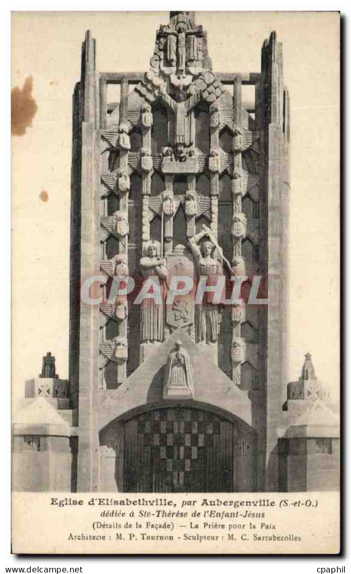 CPA Eglise d'Elisabethville Par Aubergenville dediee a Ste Therese de l'Enfant Jesus