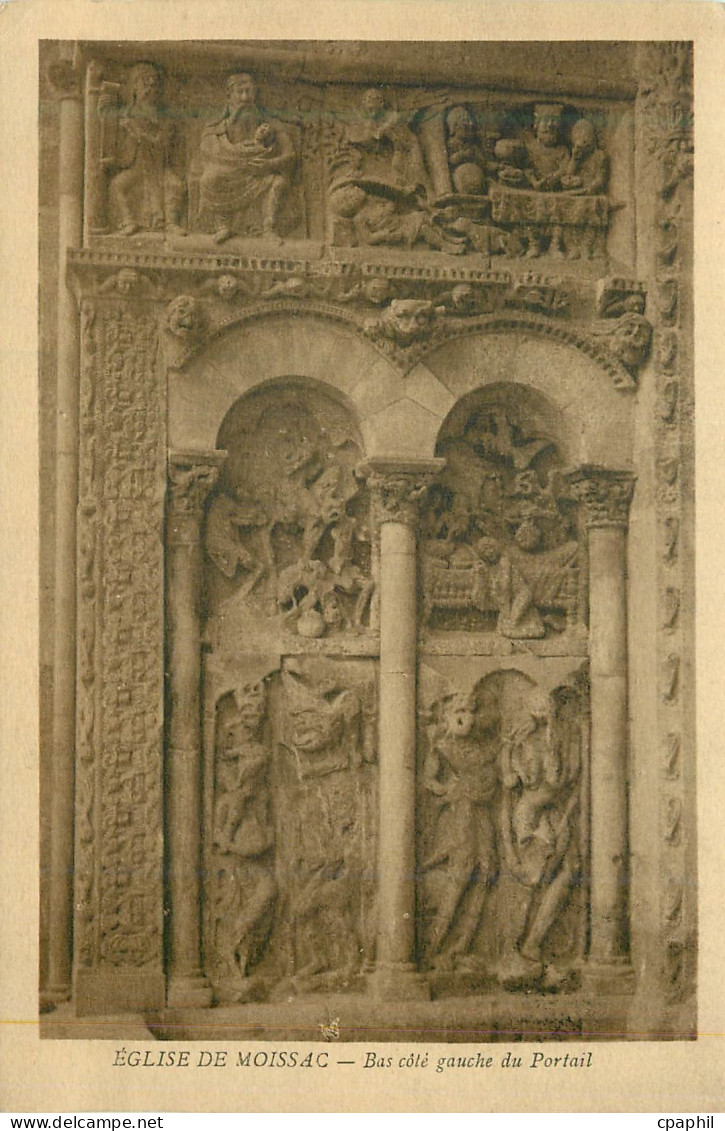 CPA Eglise de Moissac Bas Cote Gauche du Portail