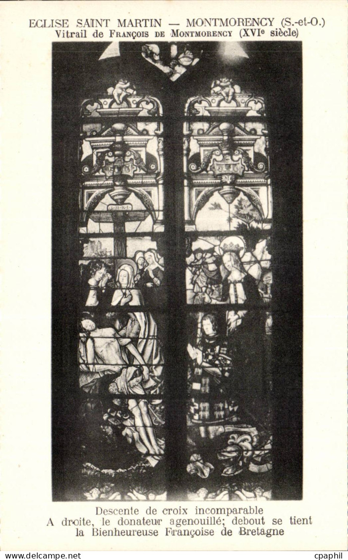 CPA Eglise Saint martin Montmorency Vitrail de Francois de Montmorency