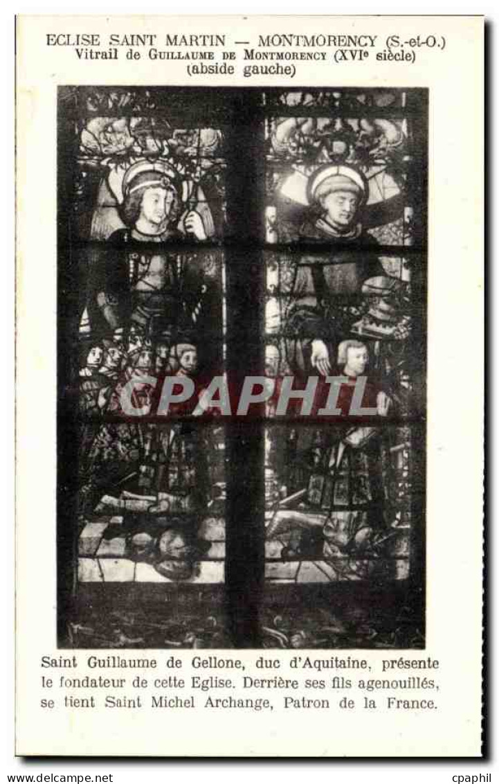 CPA Eglise Saint martin Montmorency Vitrail de Guillaume de Montmorency