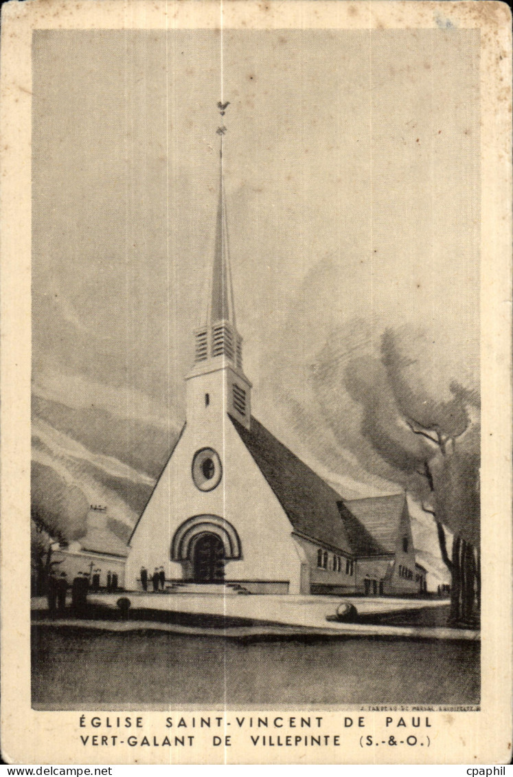 CPA Eglise Saint Vincent De Paul Vert Galant De Villepinte