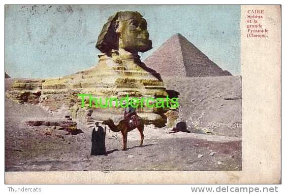CPA EGYPTE EGYPT CAIRE SPHINX ET LA GRANDE PYRAMIDE CHEOPS