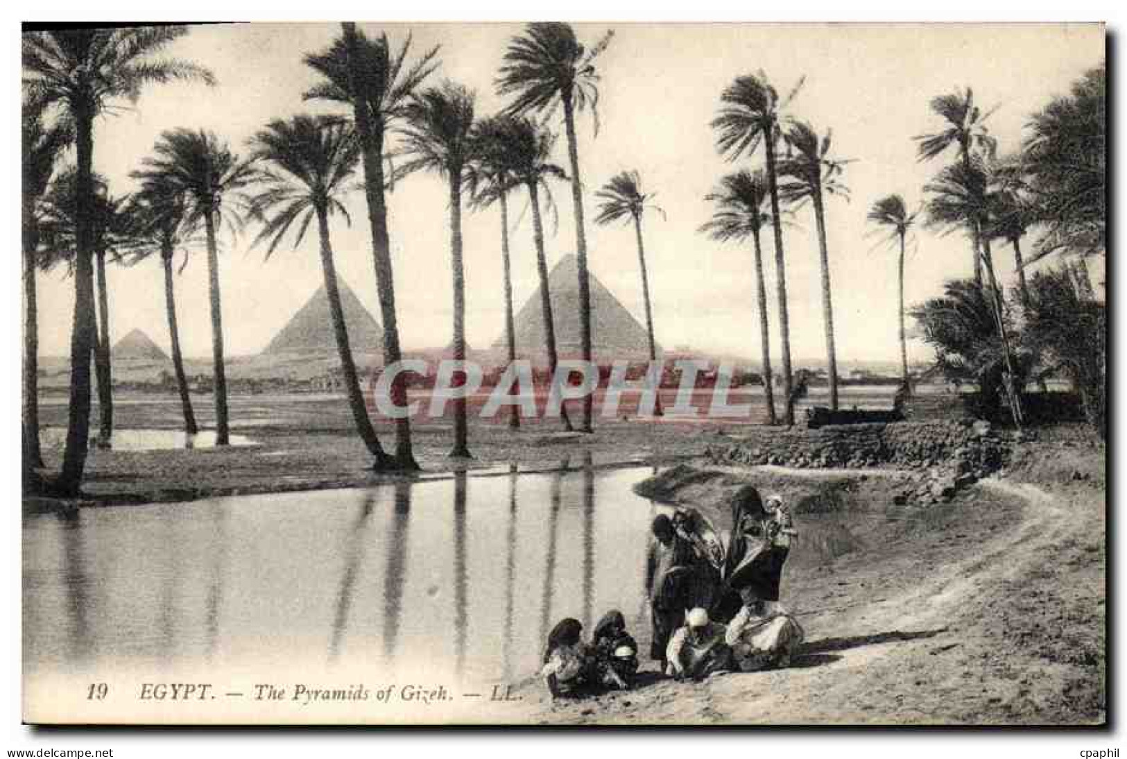 CPA Egypte Egypt Egypte Les Pyramides de Gizeh