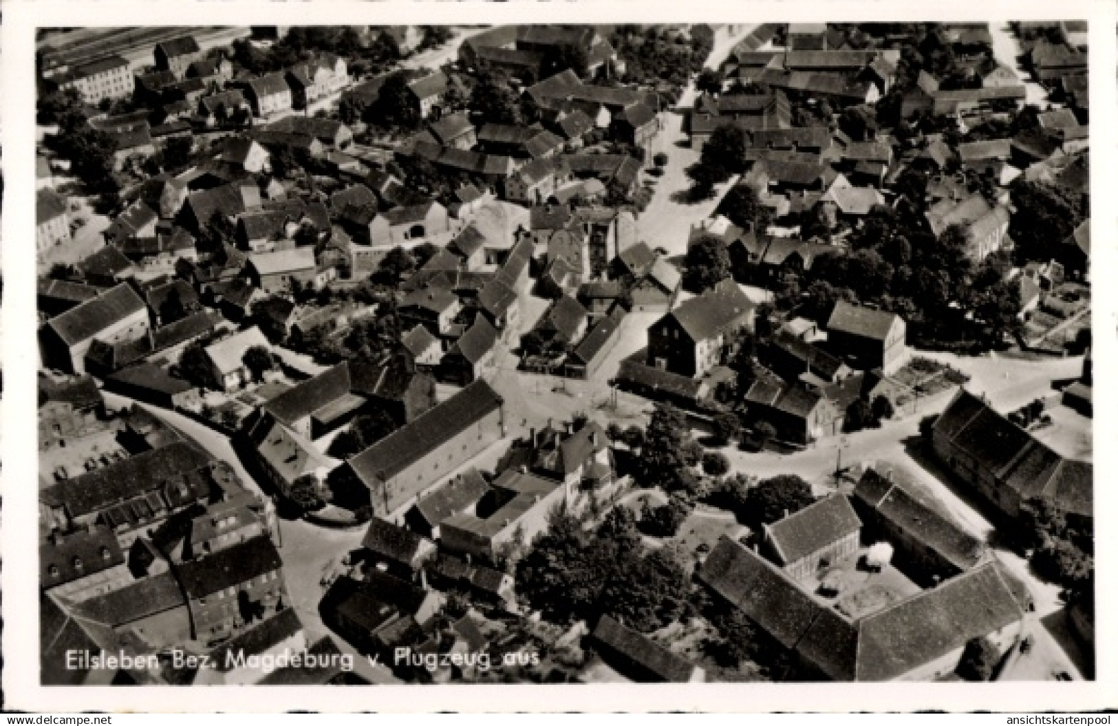 CPA Eilsleben in Saxe Anhalt, Fliegeraufnahme