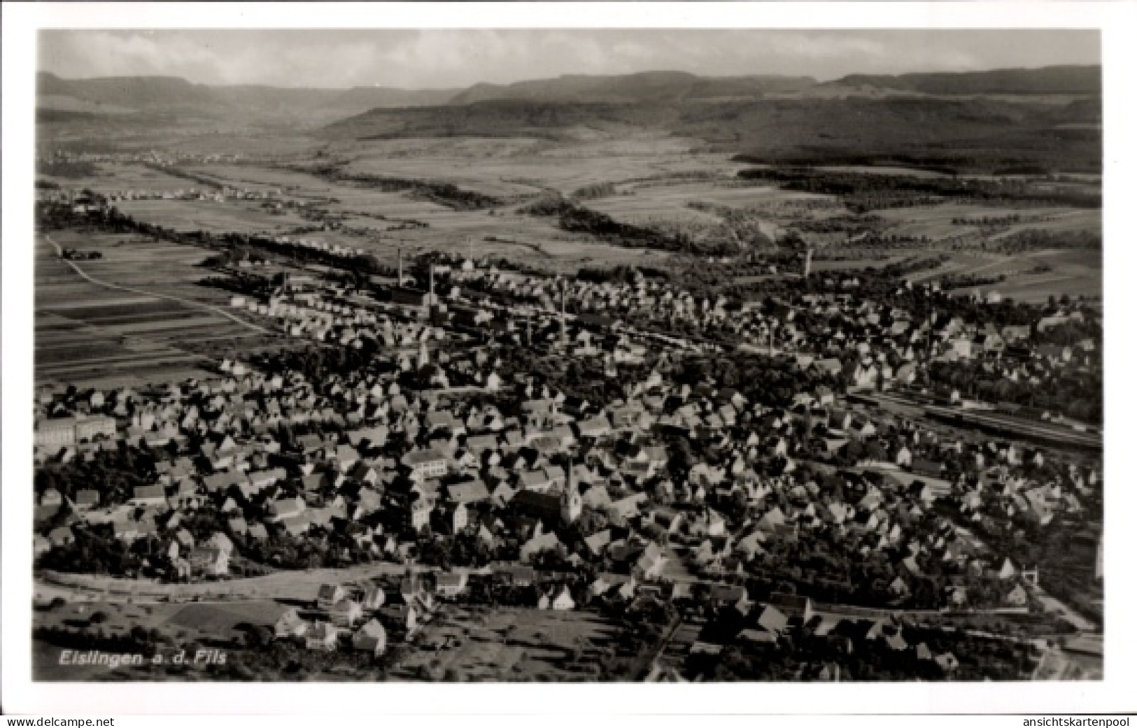 CPA Eislingen an der Fils Württemberg, Luftaufnahme