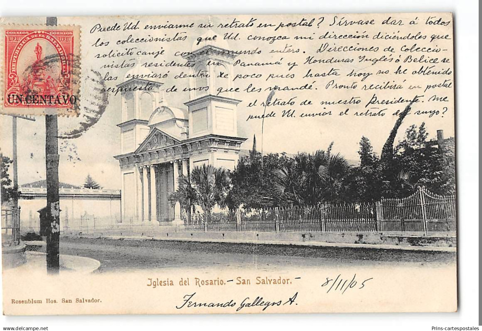 CPA El Salvador Iglesia del Rosario San Salvador