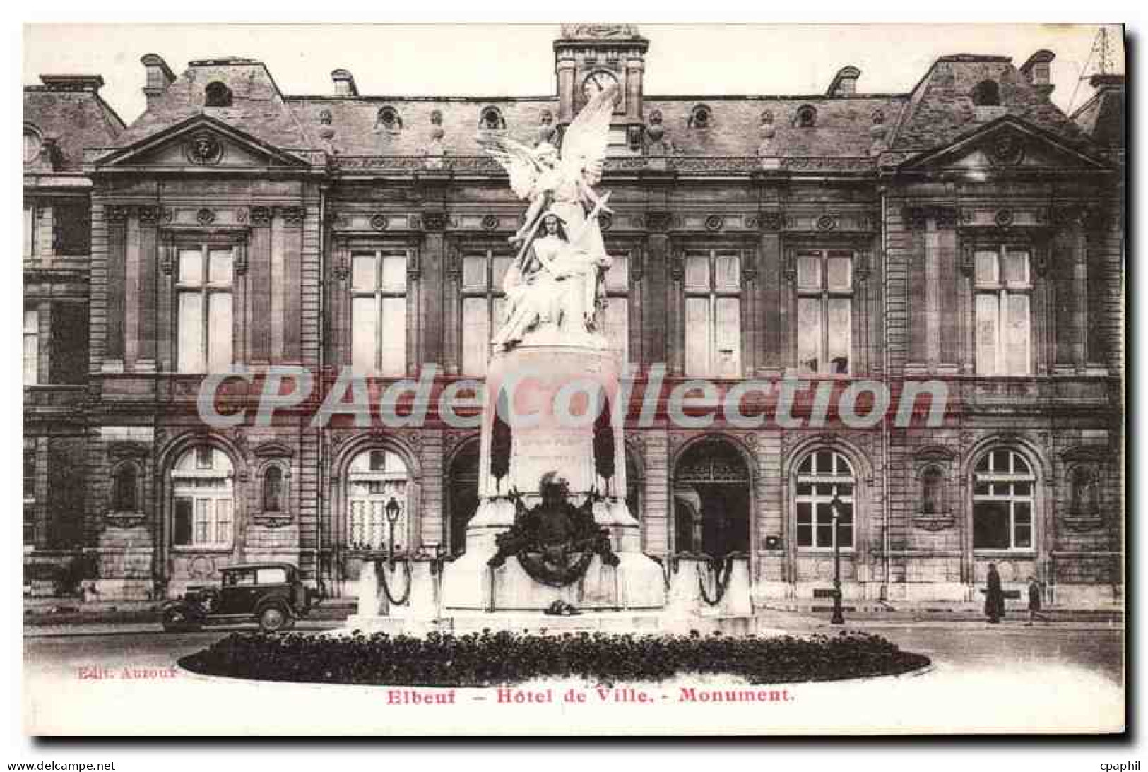 CPA Elbeuf Hotel De Ville Monument