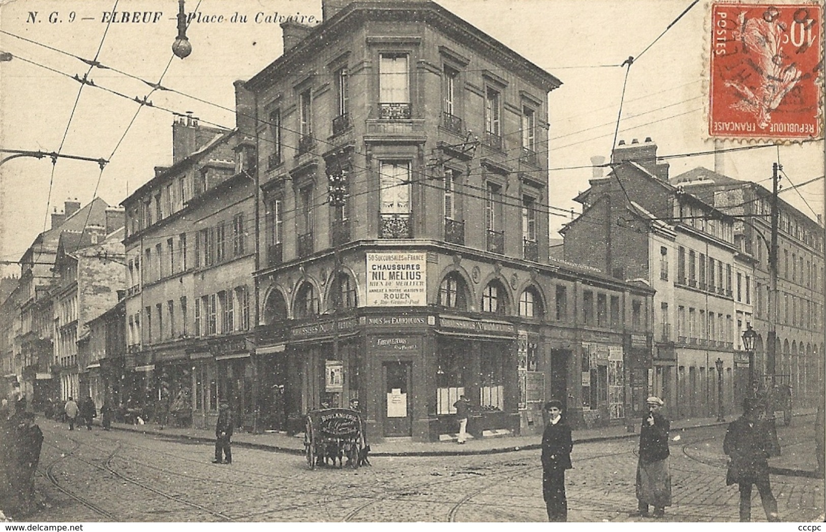 CPA Elbeuf  La Place du Calvaire