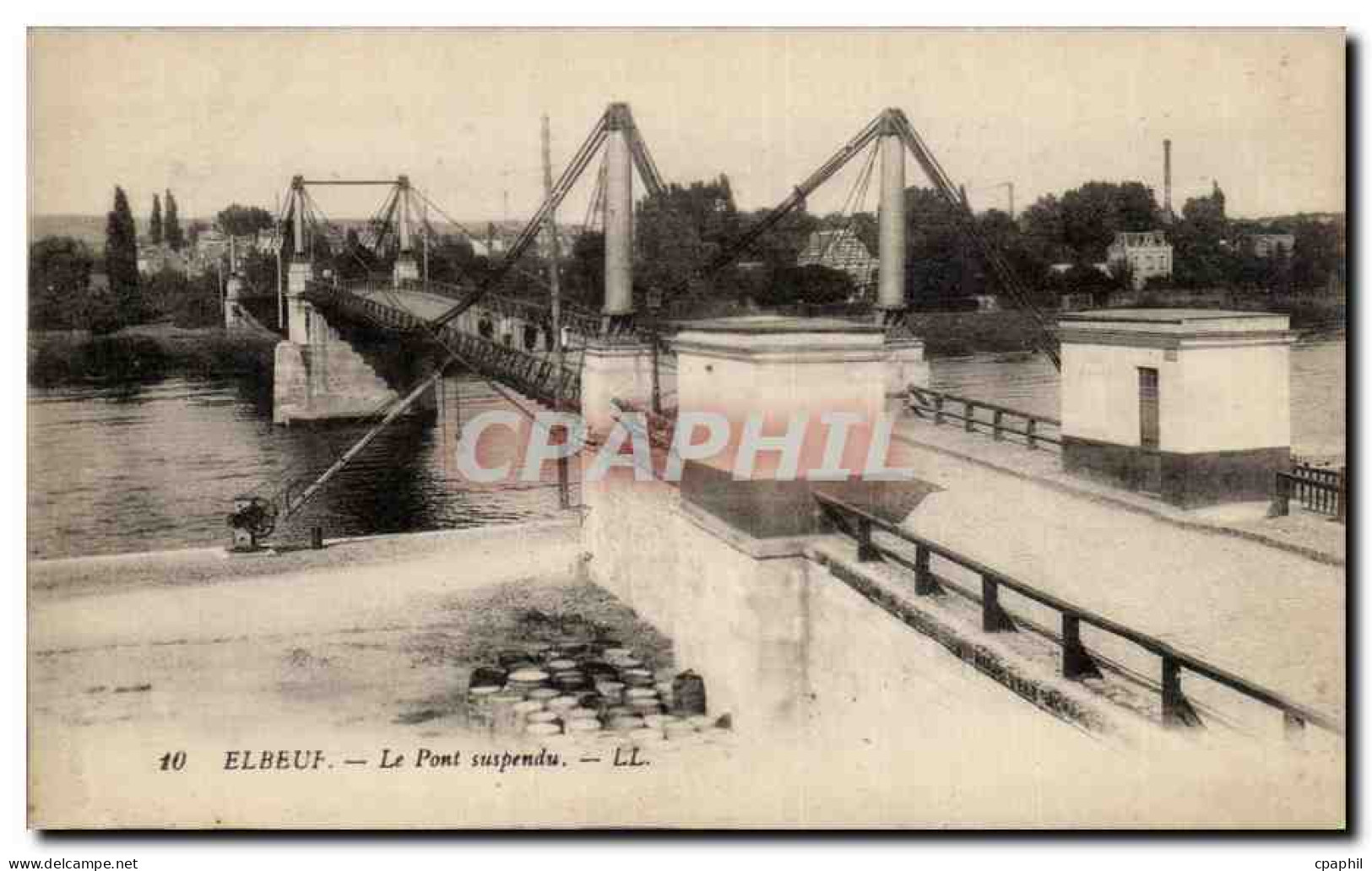 CPA Elbeuf Le Pont Suspendu