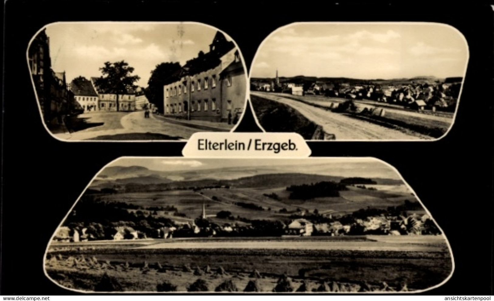 CPA Elterlein im Erzgebirge, Gesamtansicht, Straßenpartie