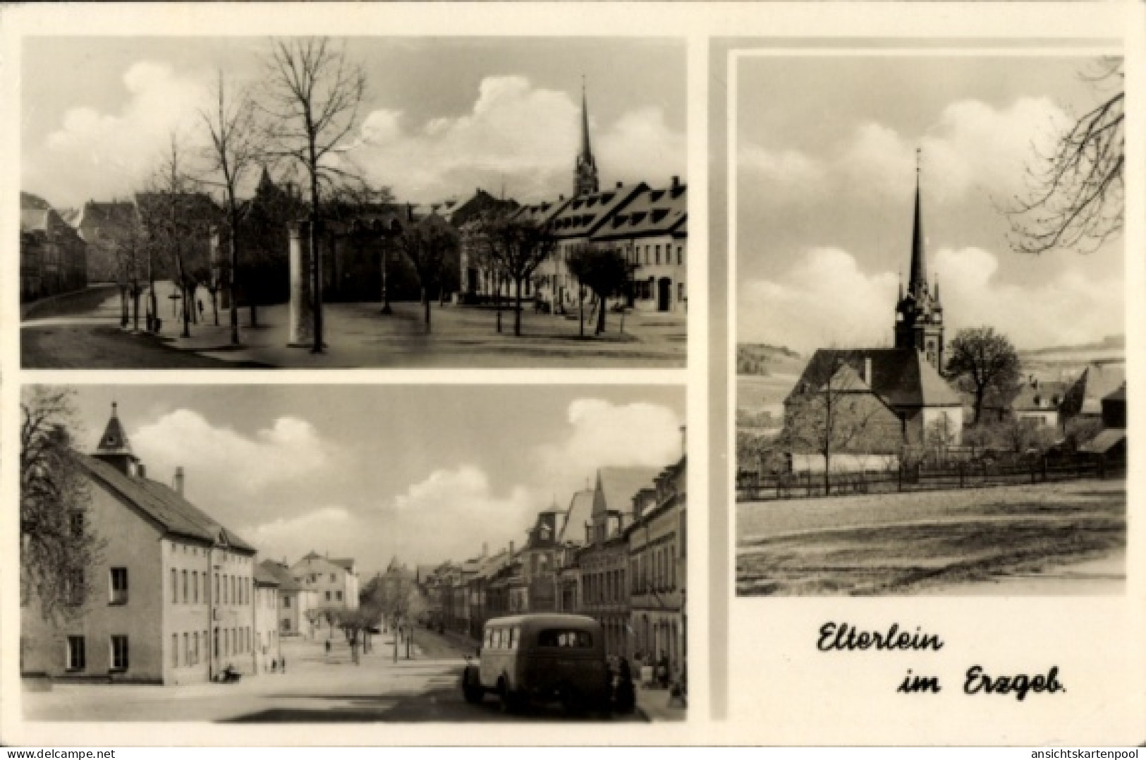 CPA Elterlein im Erzgebirge, Kirche, Ort
