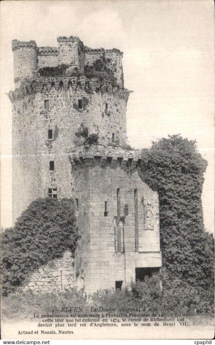 CPA Elven Le Donjon La construction est anterieure a I Invasion Francaise de