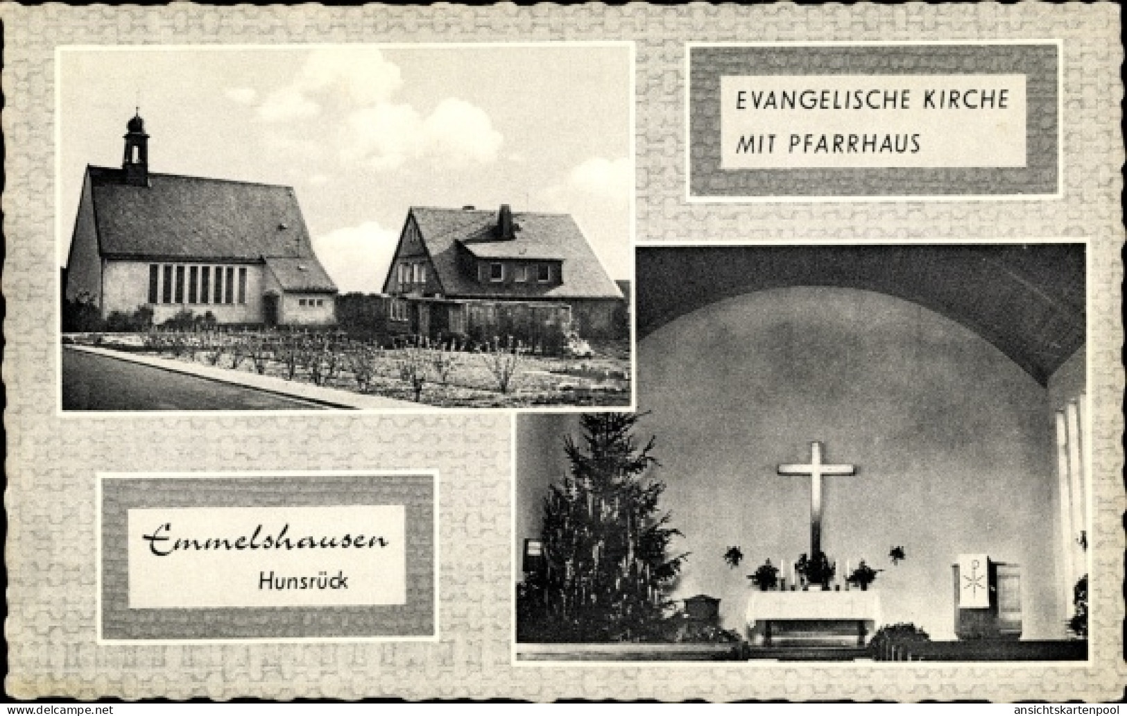 CPA Emmelshausen im Hunsrück, Evangelische Kirche, Pfarrhaus, Innenansicht