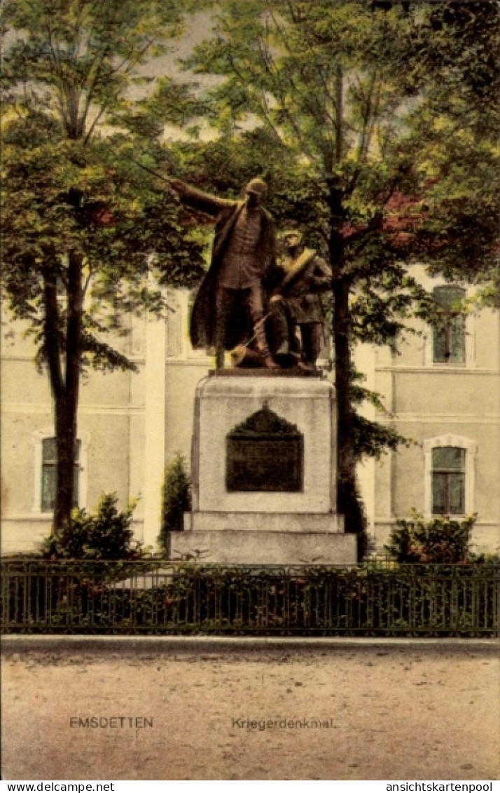 CPA Emsdetten in Westfalen, Kriegerdenkmal, Statue, Emsdetten