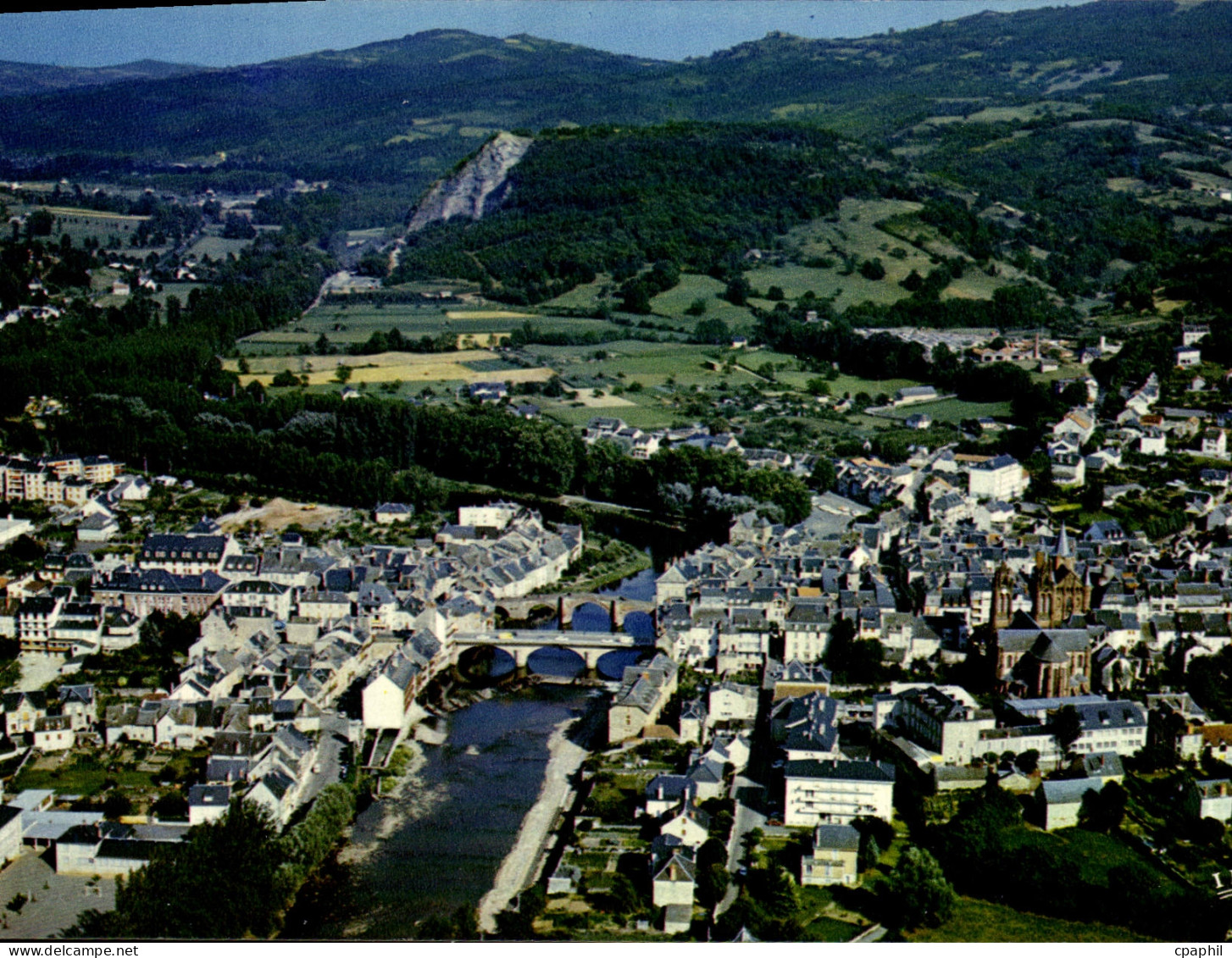 CPA En avion au dessus de Espalion Aveyron