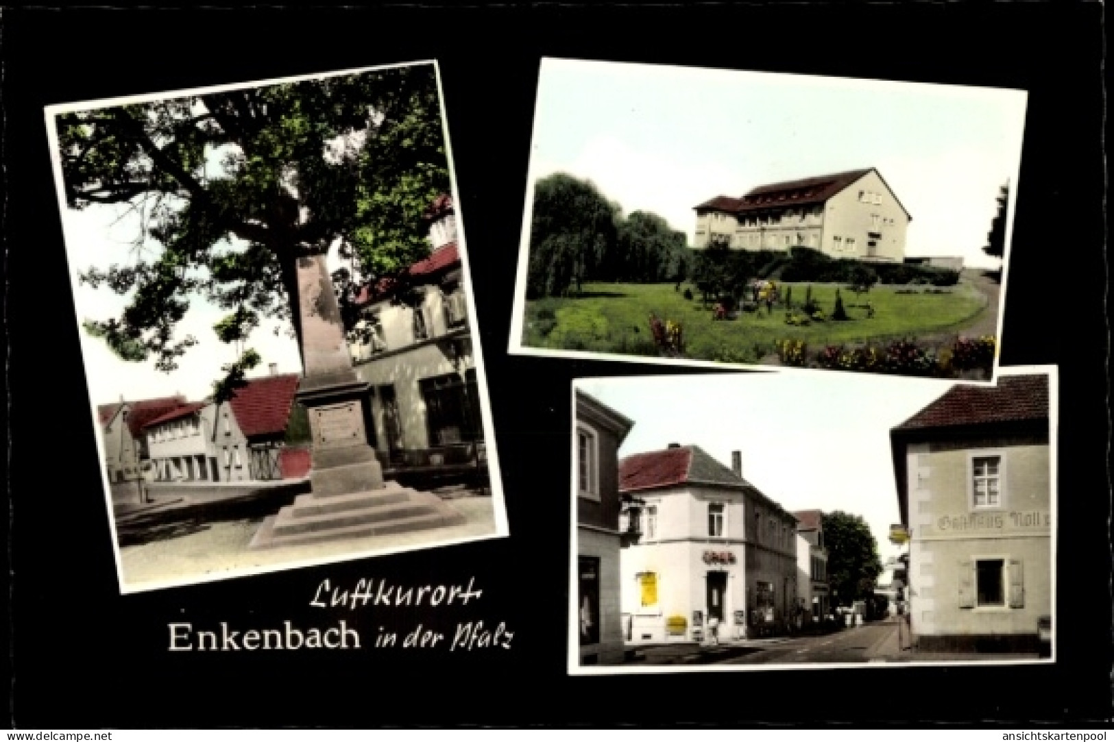 CPA Enkenbach Alsenborn in der Pfalz, Denkmal, Straßenpartie, Haus