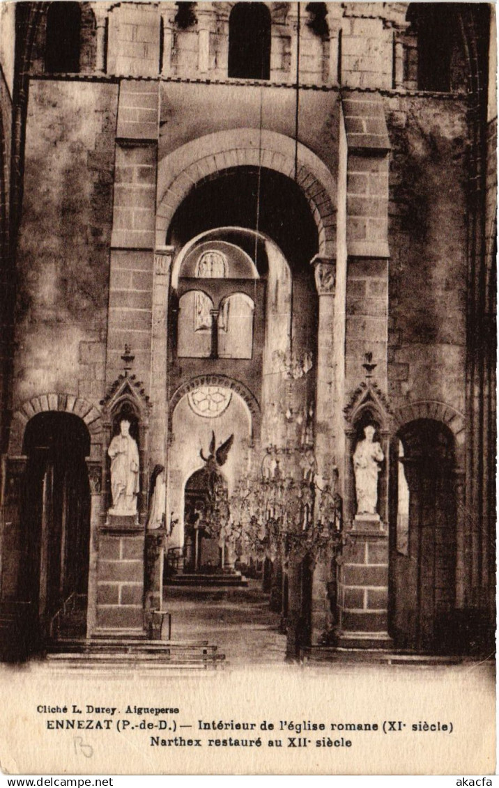 CPA ENNEZAT Intérieur de l'Église romane (408923)