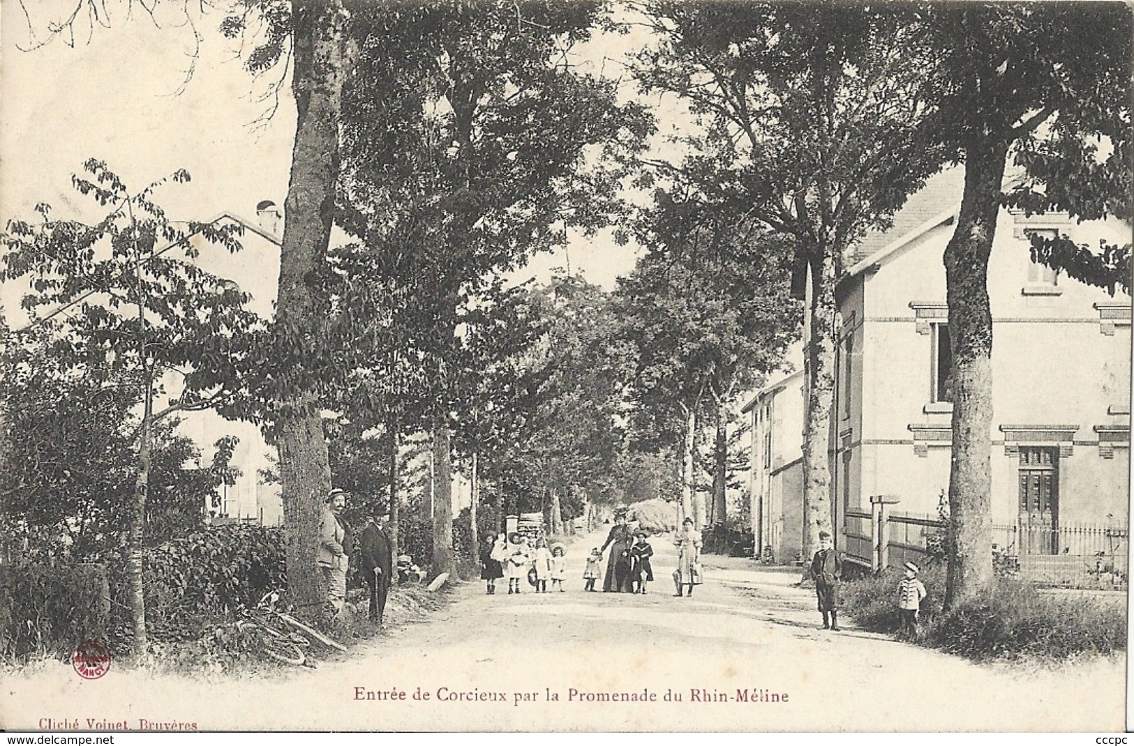 CPA Entrée de Corcieux par la promenade du Rhin-Méline