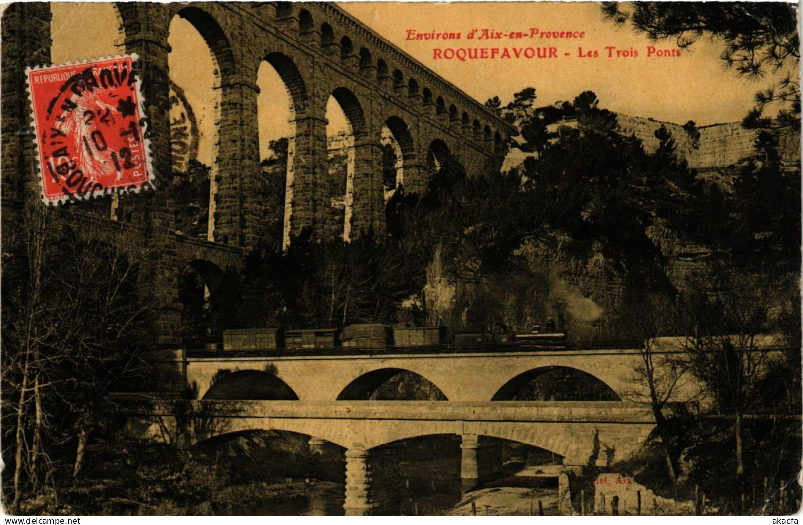 CPA Env. d'AIX-en-PROVENCE ROQUEFAVOUR - Les Trois Ponts (256192)