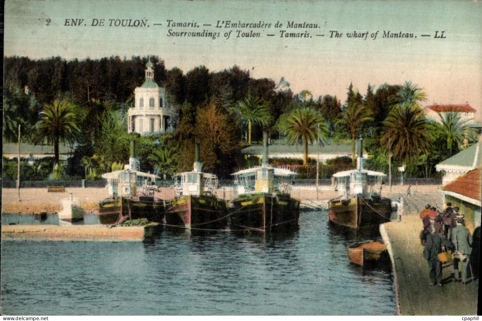 CPA Env De Toulon Tamaris L Embarcadere de Manteau Sourroundings of Toulon Tamaris Bateaux