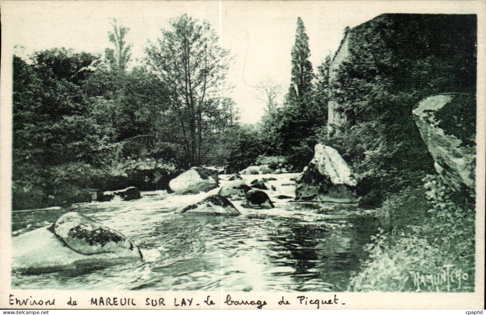 CPA Environ de Mareuil sur lay le barrage de picquet