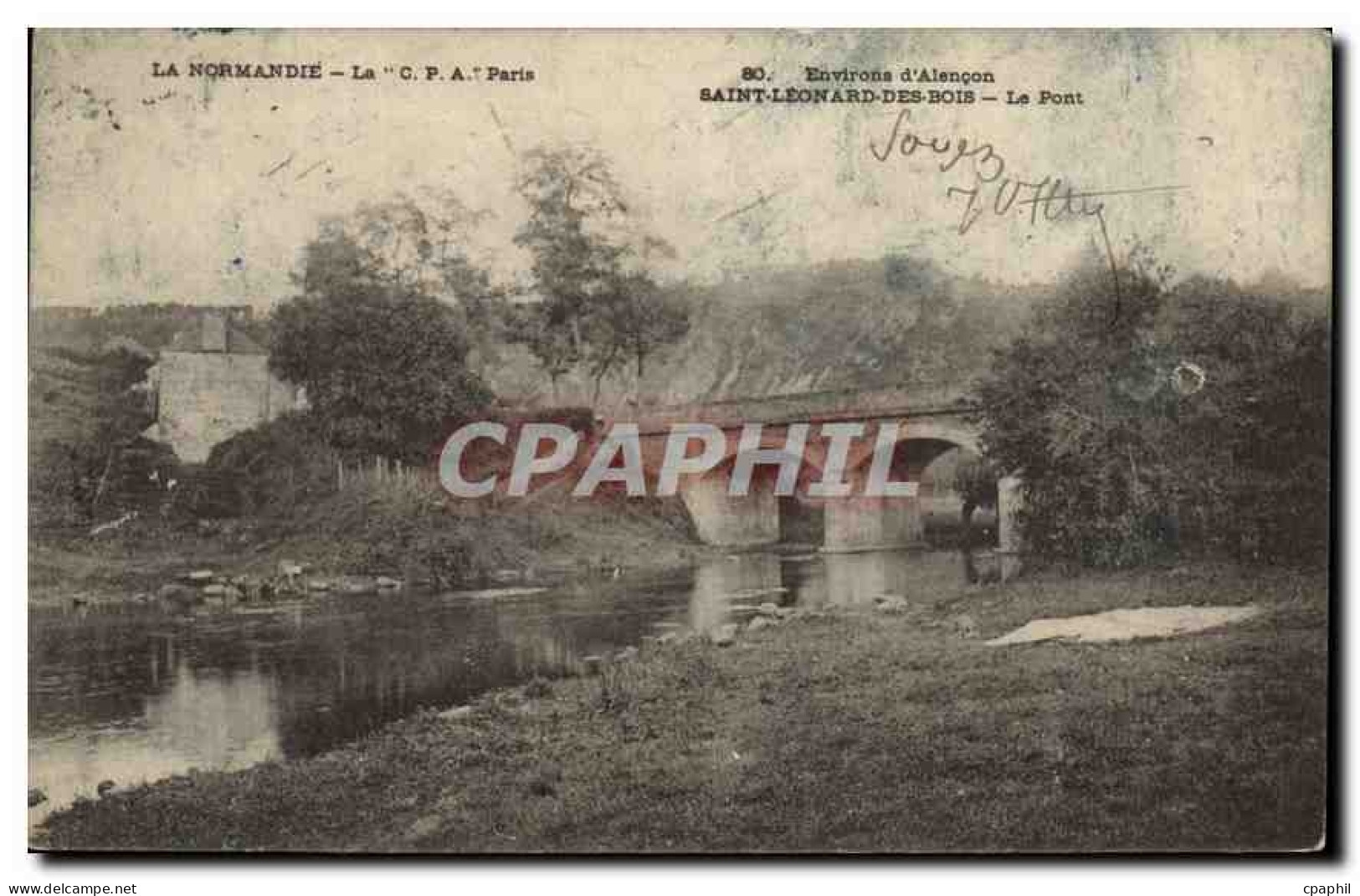 CPA Environs d'Alecon Saint Leonard des Bois Le Pont