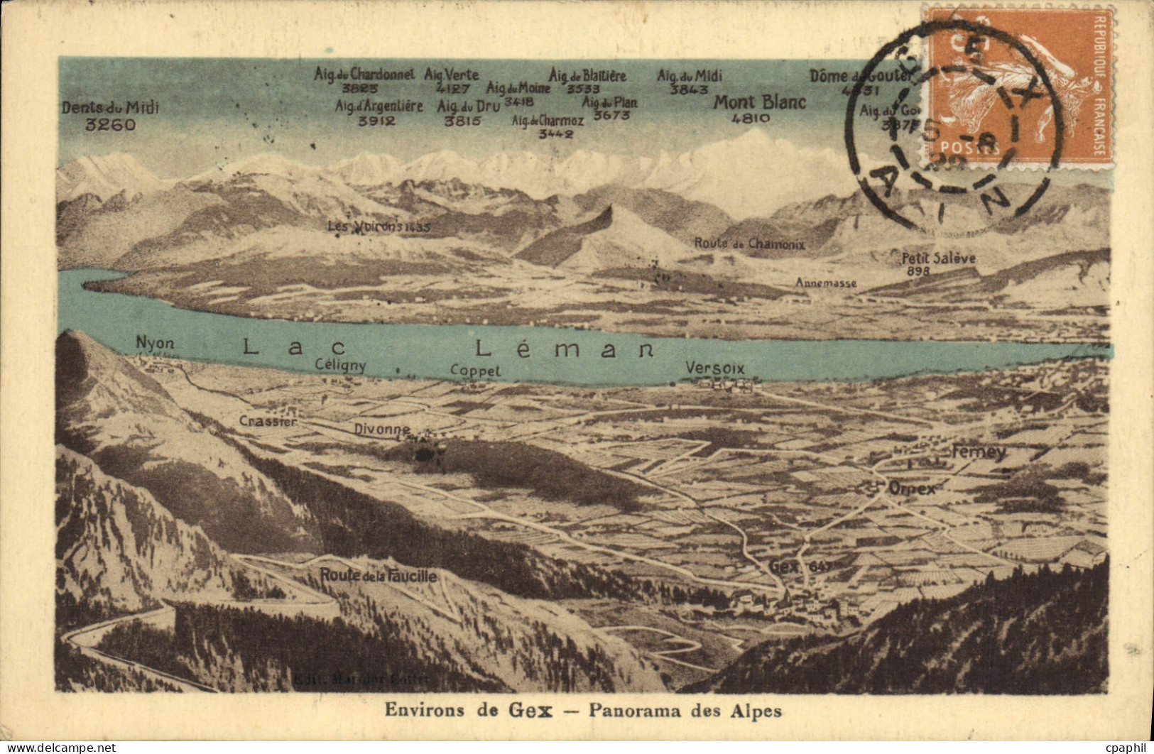 CPA Environs de Gex Panorama des Alpes
