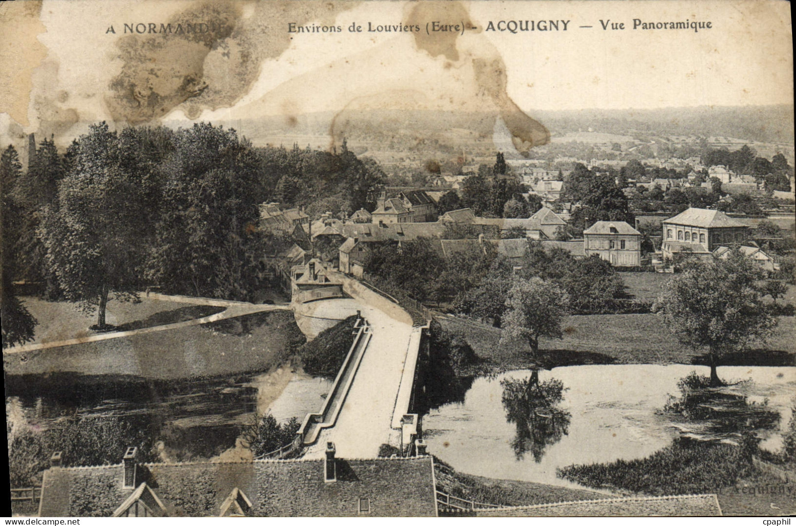 CPA Environs de Louviers Acquigny Vue Panoramique